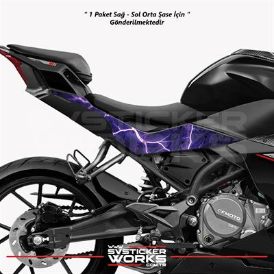 CFMOTO 250SR Orta Şase Kaplama Mor Şimşek Desen Sticker