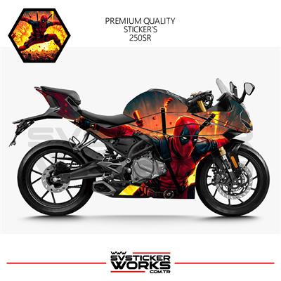 CFMOTO 250SR Sticker Kaplama Deadpool Desen Motor Kaplama Modeli Hazır Kit 