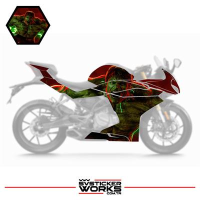 CFMOTO 250SR Sticker Kaplama Hulk Desen Motor Kaplama Modeli Hazır Kit 