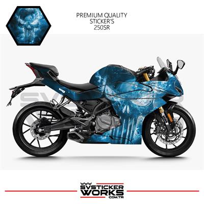 CFMOTO 250SR Sticker Kaplama Punisher Motor Kaplama Modeli Hazır Kit 