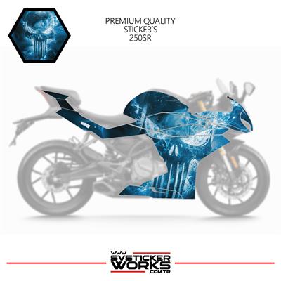 CFMOTO 250SR Sticker Kaplama Punisher Motor Kaplama Modeli Hazır Kit 