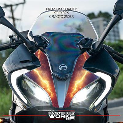 CFMOTO 250SR Sticker Ön Kafa Kaplama Modeli Hazır Kit Şimşek Sticker Desen Kaplama