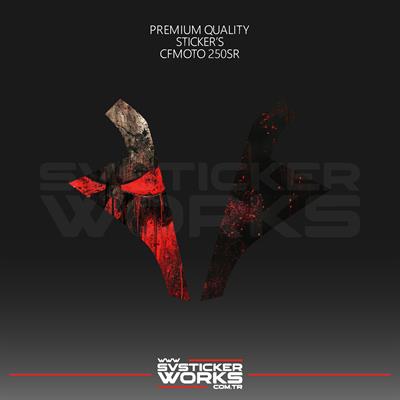 CFMOTO 250SR Sticker Ön Kafa Kaplama Modeli Hazır Kit Punisher Sticker Desen Kaplama