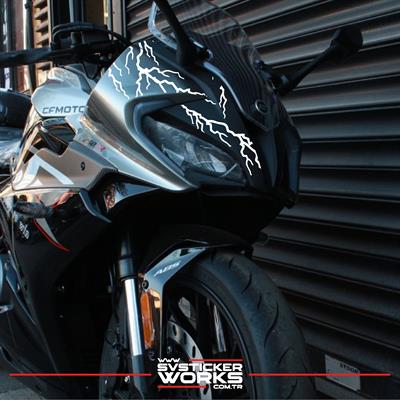 CFMOTO 250SR Sticker Ön Kafa Şimşek Desen Dekor Sticker Modeli