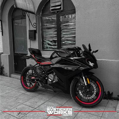 Cfmoto 250SR Sticker Orta Şase Şimşek Yıldırım Sticker Deseni Dekor Sticker