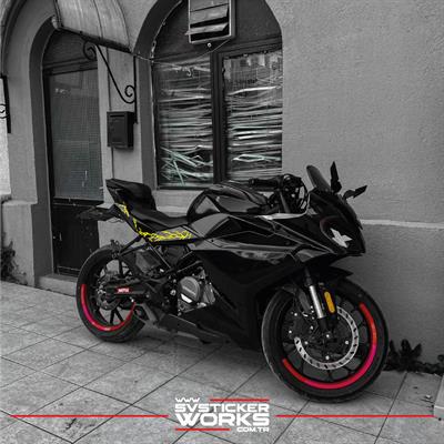 Cfmoto 250SR Sticker Orta Şase Şimşek Yıldırım Sticker Deseni Dekor Sticker