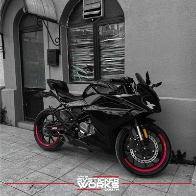 Cfmoto 250SR Sticker Orta Şase Şimşek Yıldırım Sticker Deseni Dekor Sticker