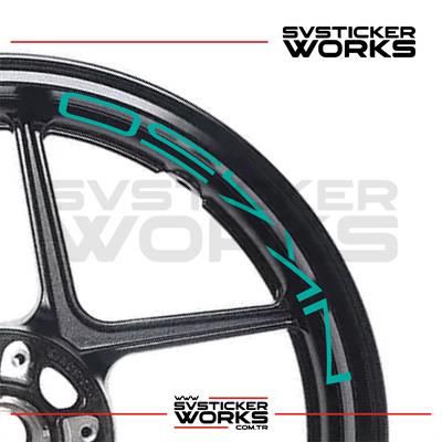CFMOTO 450NK Jant Sticker Jant İç Yazı 8li Set Sticker Etiket