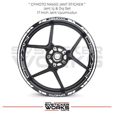 CFMOTO 450NK Jant Sticker Jant İç Yazı Ve Dış Şerit 24lü Set Sticker Etiket