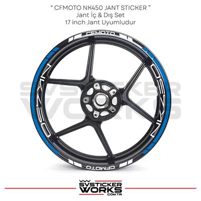 CFMOTO 450NK Jant Sticker Jant İç Yazı Ve Dış Şerit 24lü Set Sticker Etiket