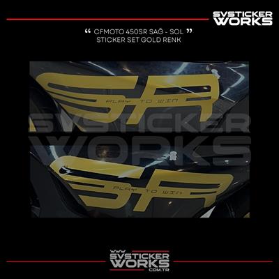 CFMOTO 450SR Grenaj Sticker Sağ Sol Gold Renk New Design