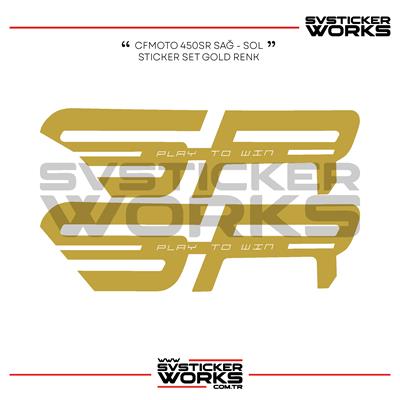 CFMOTO 450SR Grenaj Sticker Sağ Sol Gold Renk New Design