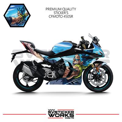 CFMOTO 450SR Kaplama Sticker Goku Spirit Motor Kaplama Modeli Hazır Kit Tüm Yıllar Uyumlu