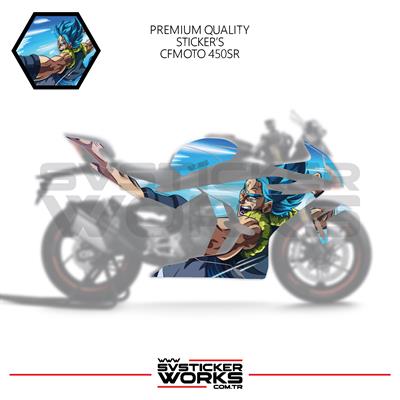 CFMOTO 450SR Kaplama Sticker Goku Spirit Motor Kaplama Modeli Hazır Kit Tüm Yıllar Uyumlu