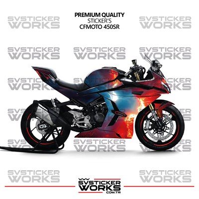 CFMOTO 450SR Kaplama Sticker Magma Design Motor Kaplama Modeli Hazır Kit Tüm Modeller Uyumlu 