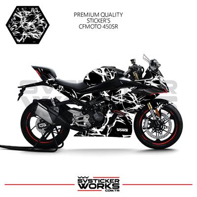 CFMOTO 450SR Kaplama Sticker Şimşek Kaplama Motor Kaplama Modeli Hazır Kit Tüm Yıllar Uyumlu