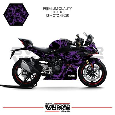 CFMOTO 450SR Kaplama Sticker Şimşek Kaplama Motor Kaplama Modeli Hazır Kit Tüm Yıllar Uyumlu