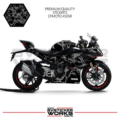 CFMOTO 450SR Kaplama Sticker Şimşek Kaplama Motor Kaplama Modeli Hazır Kit Tüm Yıllar Uyumlu