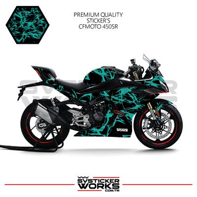 CFMOTO 450SR Kaplama Sticker Şimşek Kaplama Motor Kaplama Modeli Hazır Kit Tüm Yıllar Uyumlu