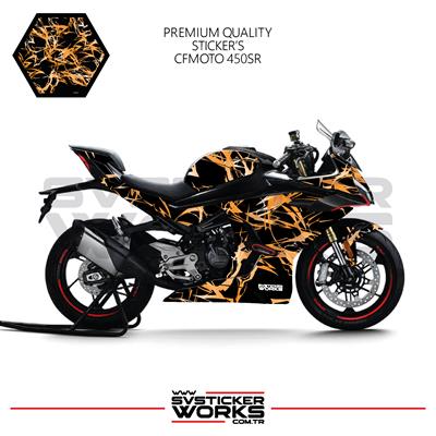 CFMOTO 450SR Kaplama Sticker Şimşek Kaplama Motor Kaplama Modeli Hazır Kit Tüm Yıllar Uyumlu