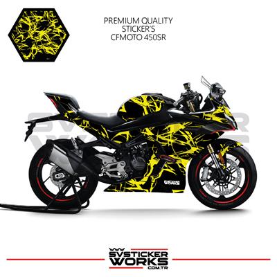 CFMOTO 450SR Kaplama Sticker Şimşek Kaplama Motor Kaplama Modeli Hazır Kit Tüm Yıllar Uyumlu
