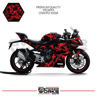 CFMOTO 450SR Kaplama Sticker Şimşek Kaplama Motor Kaplama Modeli Hazır Kit Tüm Yıllar Uyumlu