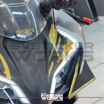 CFMOTO 450SR Ön Kafa Sticker RR Design Gold Sticker Etiket