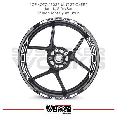 CFMOTO 450SR Sticker Jant İç Yazı Ve Dış Şerit 24lü Set Sticker Etiket