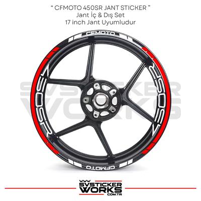 CFMOTO 450SR Sticker Jant İç Yazı Ve Dış Şerit 24lü Set Sticker Etiket