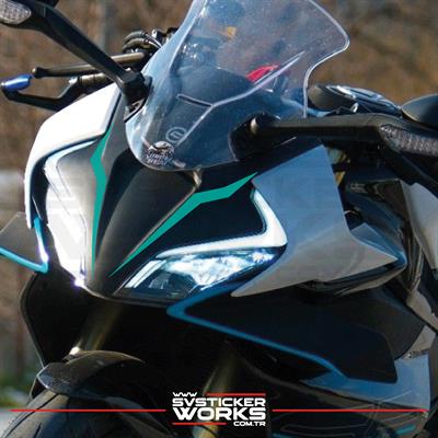 CFMOTO 450SR Sticker Ön Kafa Çift Çizgi Dekor Sticker Etiket Modeli 