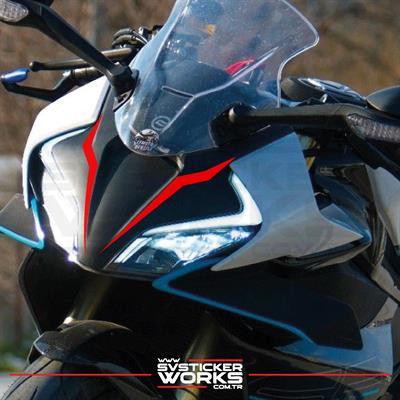 CFMOTO 450SR Sticker Ön Kafa Çift Çizgi Dekor Sticker Etiket Modeli 