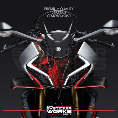 CFMOTO 450SR Sticker Ön Kafa Kaplama Modeli Hazır Kit Punisher Desen Kaplama