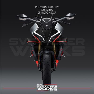 CFMOTO 450SR Sticker Ön Kafa Kaplama Modeli Hazır Kit Karbon Sticker Desen Kaplama