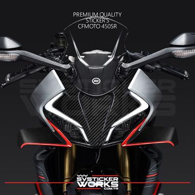 CFMOTO 450SR Sticker Ön Kafa Kaplama Modeli Hazır Kit Karbon Sticker Desen Kaplama