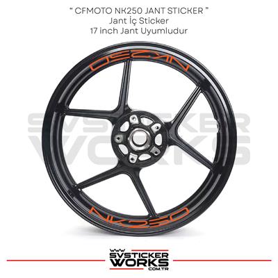 CFMOTO NK250 Jant Sticker Jant İç Yazı 8li Set Sticker Etiket