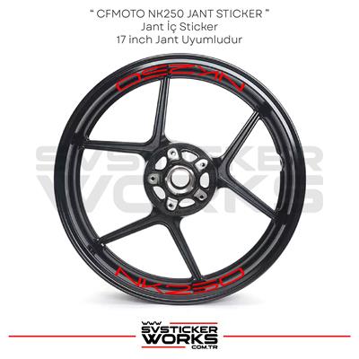 CFMOTO NK250 Jant Sticker Jant İç Yazı 8li Set Sticker Etiket