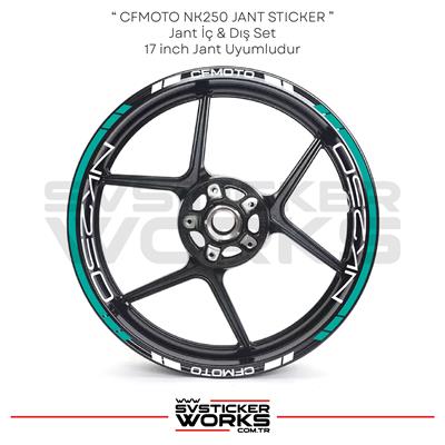 CFMOTO NK250 Jant Sticker Jant İç Yazı Ve Dış Şerit 24lü Set Sticker Etiket