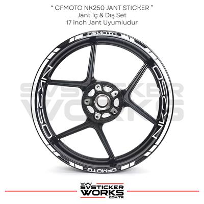 CFMOTO NK250 Jant Sticker Jant İç Yazı Ve Dış Şerit 24lü Set Sticker Etiket