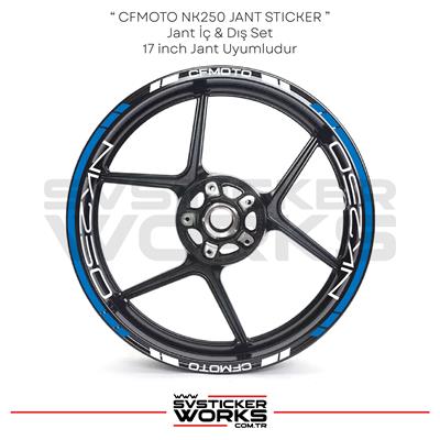 CFMOTO NK250 Jant Sticker Jant İç Yazı Ve Dış Şerit 24lü Set Sticker Etiket