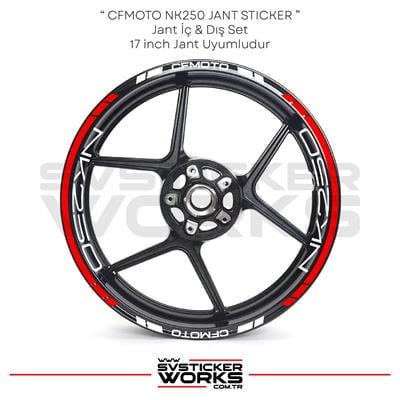 CFMOTO NK250 Jant Sticker Jant İç Yazı Ve Dış Şerit 24lü Set Sticker Etiket