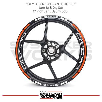 CFMOTO NK250 Jant Sticker Jant İç Yazı Ve Dış Şerit 24lü Set Sticker Etiket