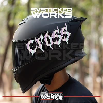 Cross Yazılı Kask Sticker Tüm Kasklar Uyumlu Tek Yön 1 Adet
