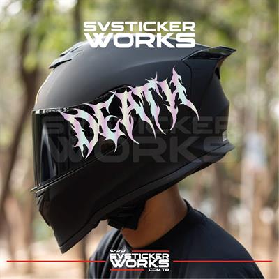 Death Yazılı Kask Sticker Tüm Kasklar Uyumlu Tek Yön 1 Adet
