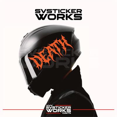 Death Yazılı Kask Sticker Tüm Kasklar Uyumlu Tek Yön 1 Adet