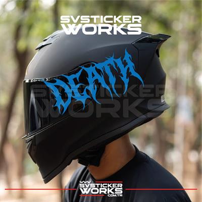 Death Yazılı Kask Sticker Tüm Kasklar Uyumlu Tek Yön 1 Adet