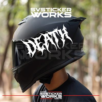 Death Yazılı Kask Sticker Tüm Kasklar Uyumlu Tek Yön 1 Adet
