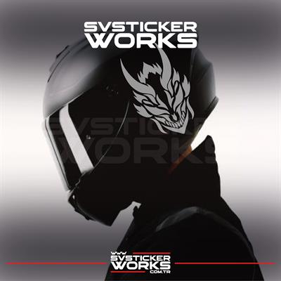 Dragon Ejder Kask Sticker Tüm Kasklar Uyumlu Tek Yön 1 Adet