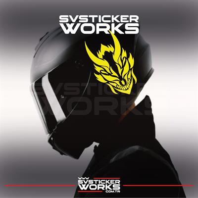 Dragon Ejder Kask Sticker Tüm Kasklar Uyumlu Tek Yön 1 Adet