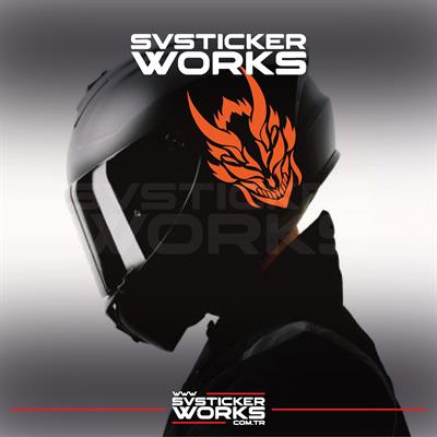 Dragon Ejder Kask Sticker Tüm Kasklar Uyumlu Tek Yön 1 Adet