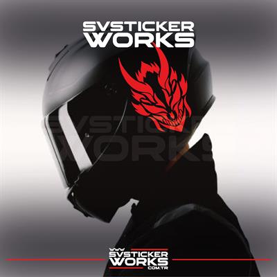 Dragon Ejder Kask Sticker Tüm Kasklar Uyumlu Tek Yön 1 Adet
